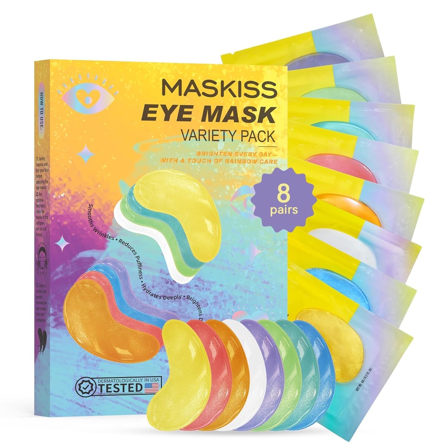 Maskiss Under Eye Patches (50 Pairs), Hyaluronic Acid Eye Masks for Dark Circles Puffy Eyes Undereye Bags, Collagen Eye Patches for Wrinkles and Hydrate, Skin Care Gift for Her