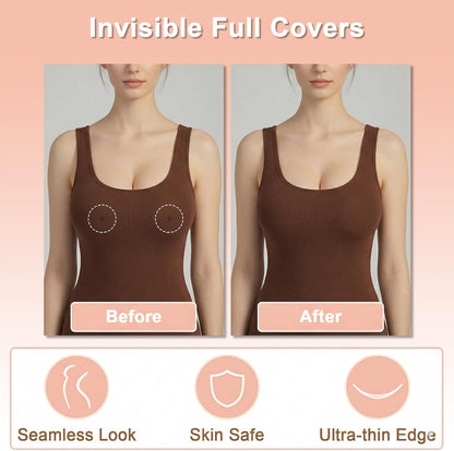 Nipple Covers with Lift for Women,2 Pairs Seamless Reusable Sticky Bra Push Up Adhesive Lifting Pasties