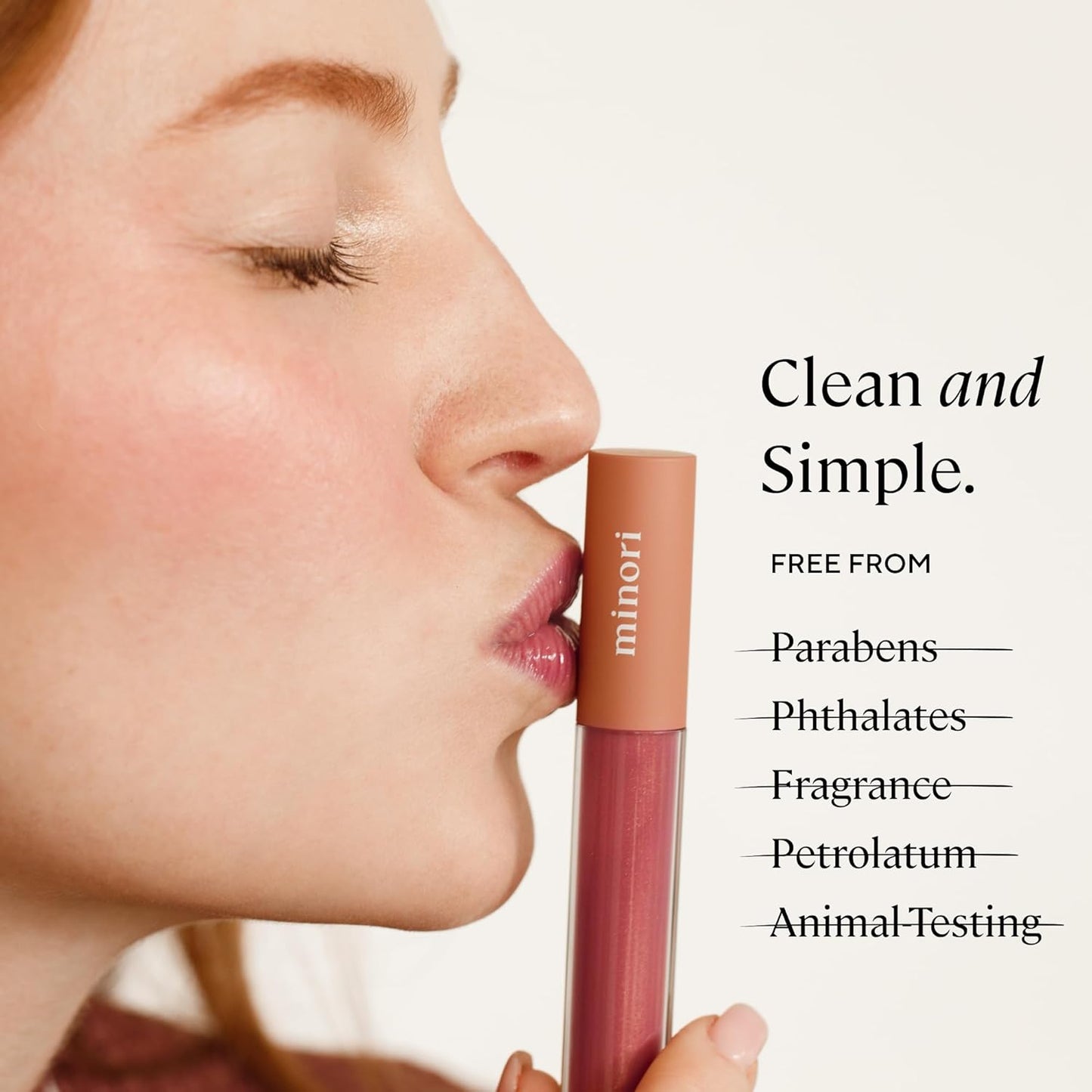 Minori Lip Gloss, Cozy Shade, Hydrating, Non-Sticky Sheer Gloss with Jojoba, Shea Butter & Vitamin E, Vegan & Cruelty-Free, Moisturizing Lip Shine, 0.11 fl oz.