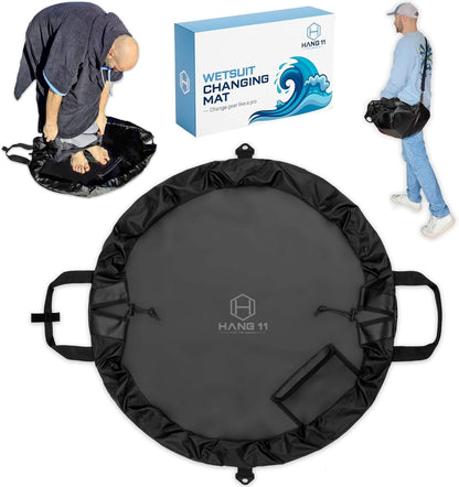 Hang 11 Wetsuit Changing Mat Bag - Surf Changing Mat with Shoulder Strap, Wetsuit Bag Waterproof, Keeps your Wet Suit & Car Clean, Surf Change Gear, Surfing Accessories, Surfing Gifts