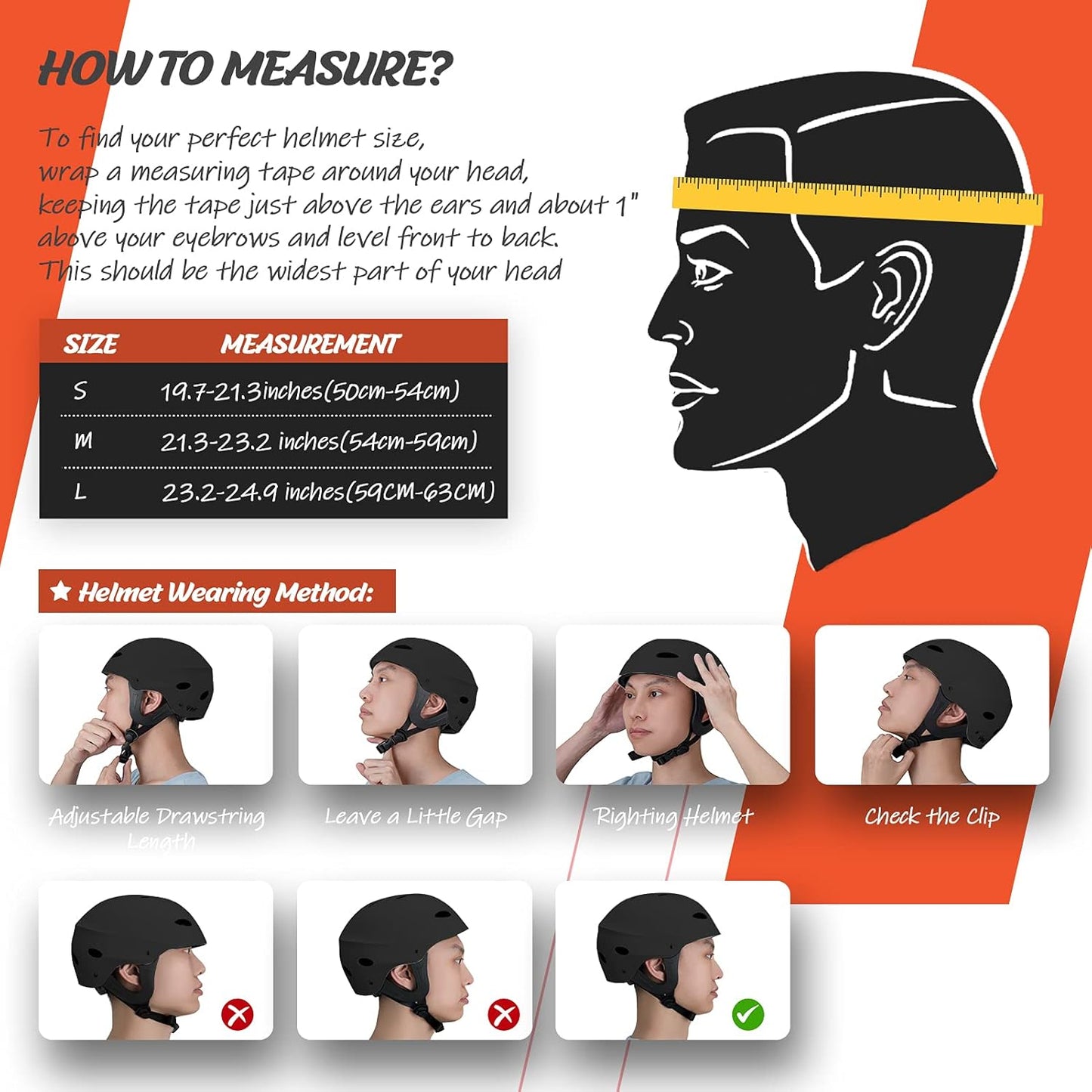 Vihir Adult Water Sports Adjustable Helmet with Ears - Perfect for Kayaking, Boating,Surfing