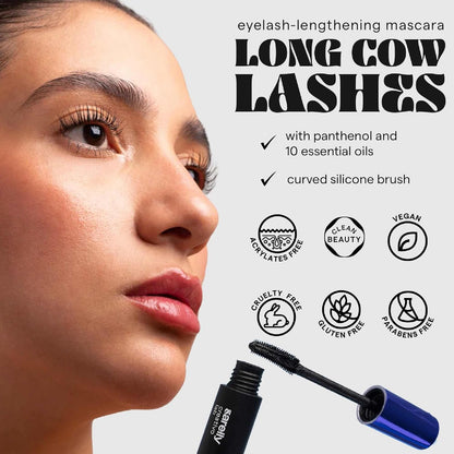 SARELLY Cow Lashes Mascara | Waterproof | Volumizing & Lengthening | Lash-Conditioning | Vegan & Cruelty-Free