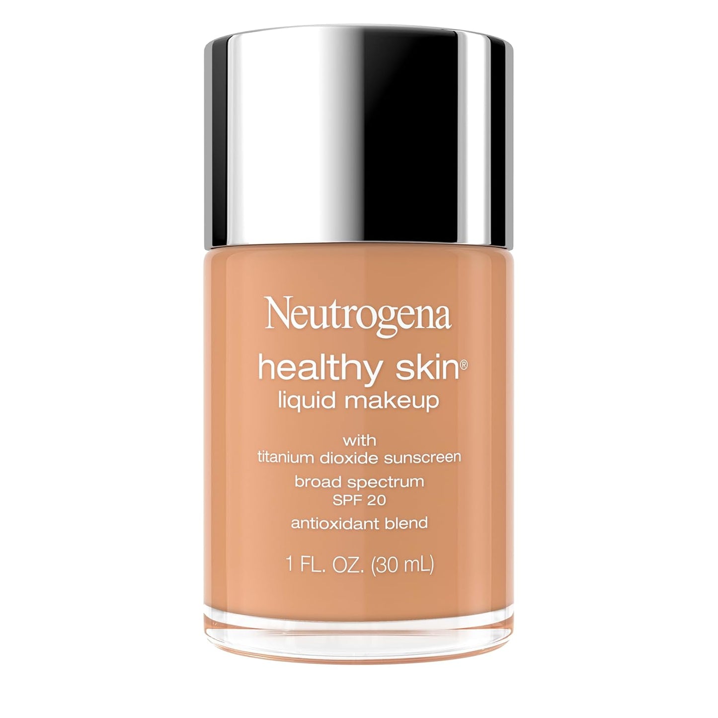 Neutrogena Healthy Skin Liquid Foundation Makeup with Broad Spectrum SPF 20 Sunscreen, Lightweight, Medium Coverage Makeup with Sunscreen and Pro-Vitamin B5, Fresh Beige 380W, 1 fl. oz