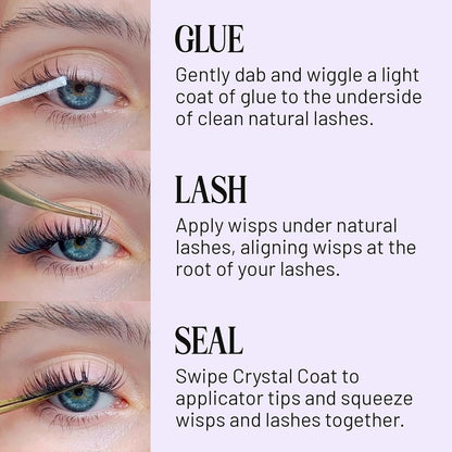 Lilac St - Eternal Bond Lash Glue (Black) - Lash Cluster Glue - Quick Dry Formula - Mini Mascara Wand Applicator - Strong & Flexible Hold - Waterproof - Cruelty Free, Vegan - Pack of 2