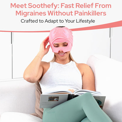 Migraine Relief Cap with Slide-Up Eye Mask - Patent Pending - Headache Relief Hat for Hangover, Stress, Tension - Buttery Soft, Made for Bad Days