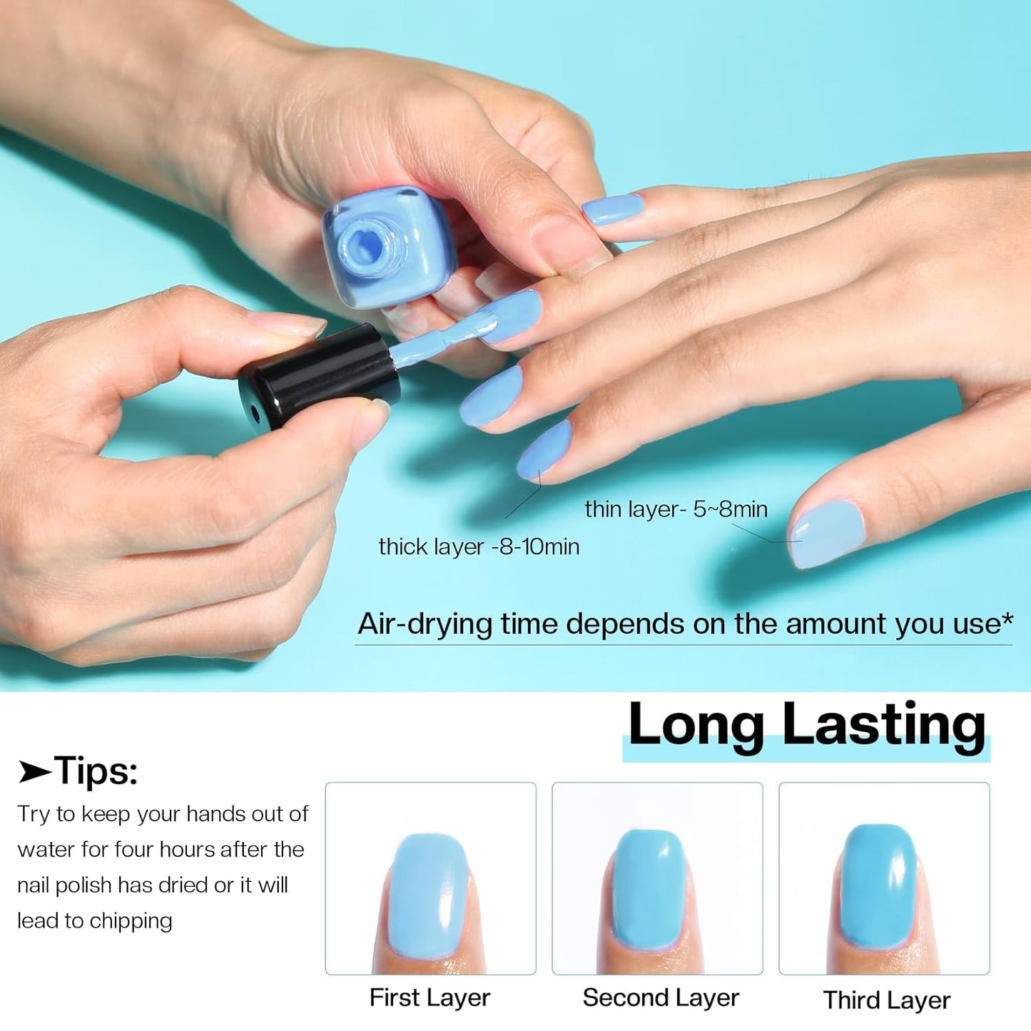 Morovan 15 Bright Color 0.27oz Air Quick Dry Nail Polish Gift Set for Women