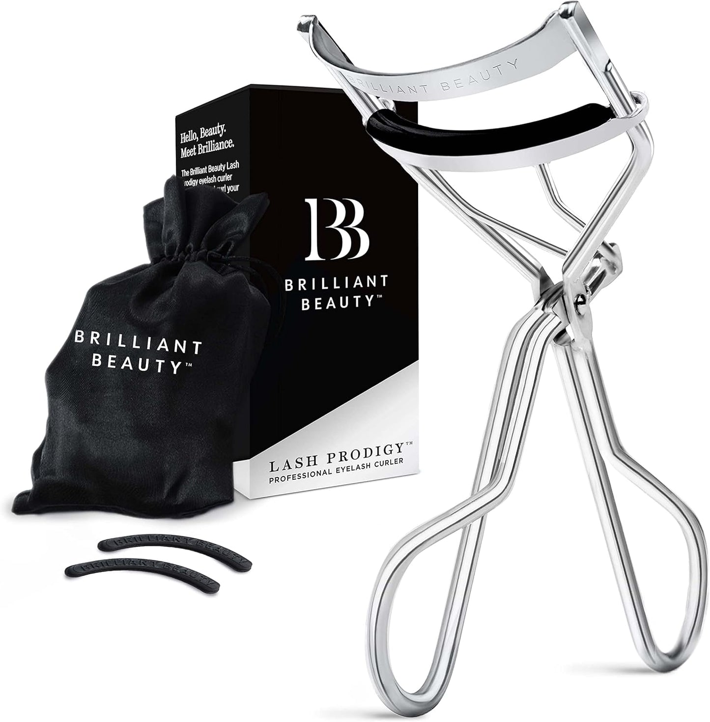 Eyelash Curler with Satin Bag & Refill Pads - Award Winning - No Pinching, Just Dramatically Curled Eyelashes for a Lash Lift in Seconds (Gold)