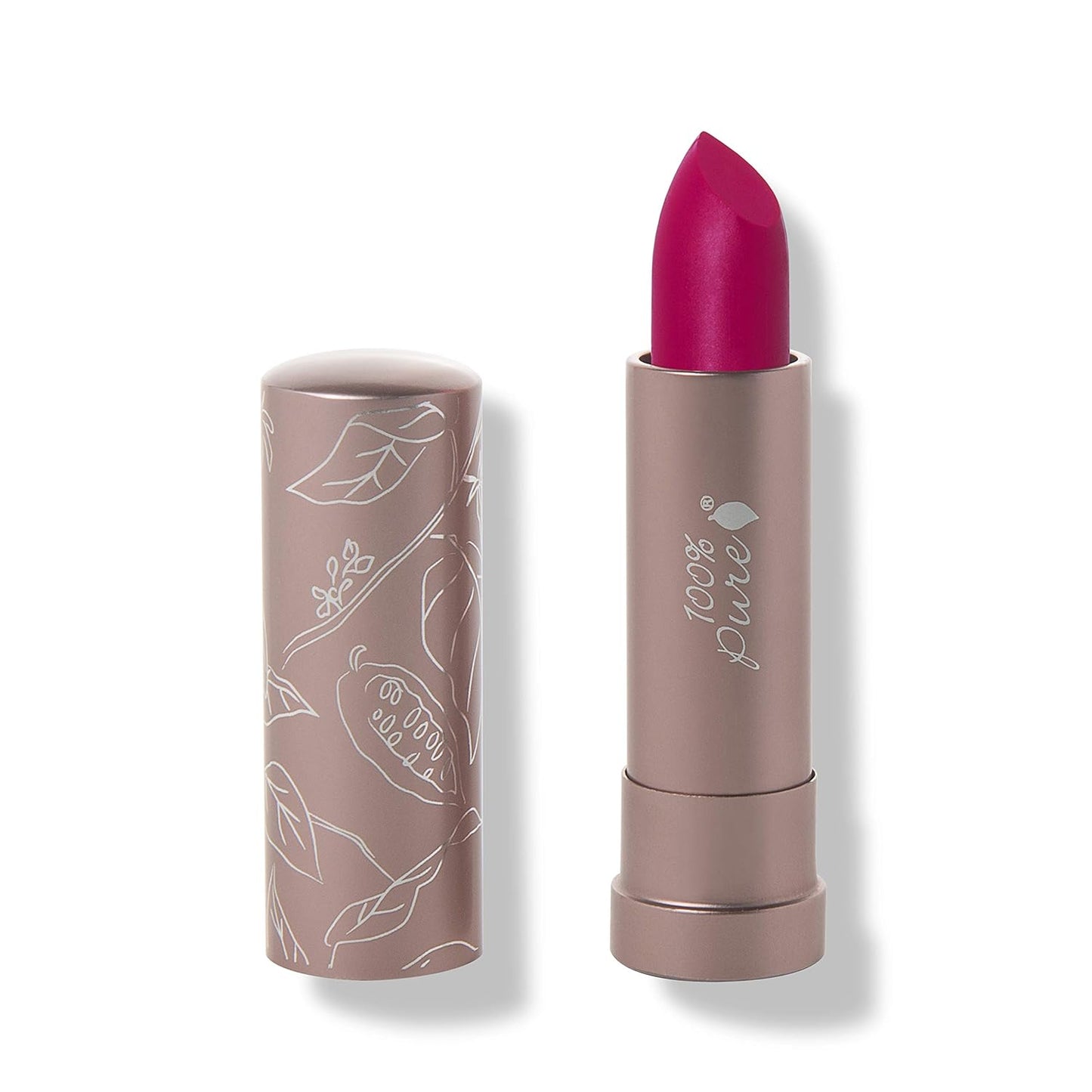 100% PURE Cocoa Butter Matte Lipstick Full Stay All Day Coverage, Lasting Moisturizing & Softening Natural Lip Color for All Skin Tones, Vegan Fruit Pigmented Mirage (Cool Deep Dusty Pink) - 0.15 oz