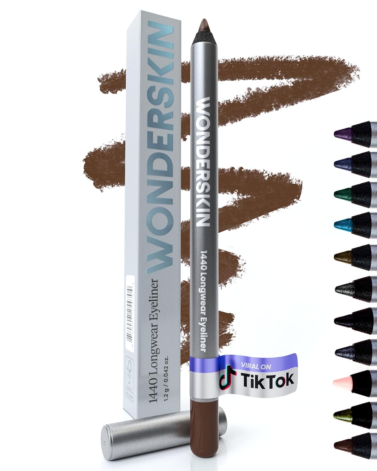 Wonderskin Eyeliner Pencil, 1440 Longwear Deep Purple Eyeliner Pencil - Waterproof, Sharpenable & Smudge Proof