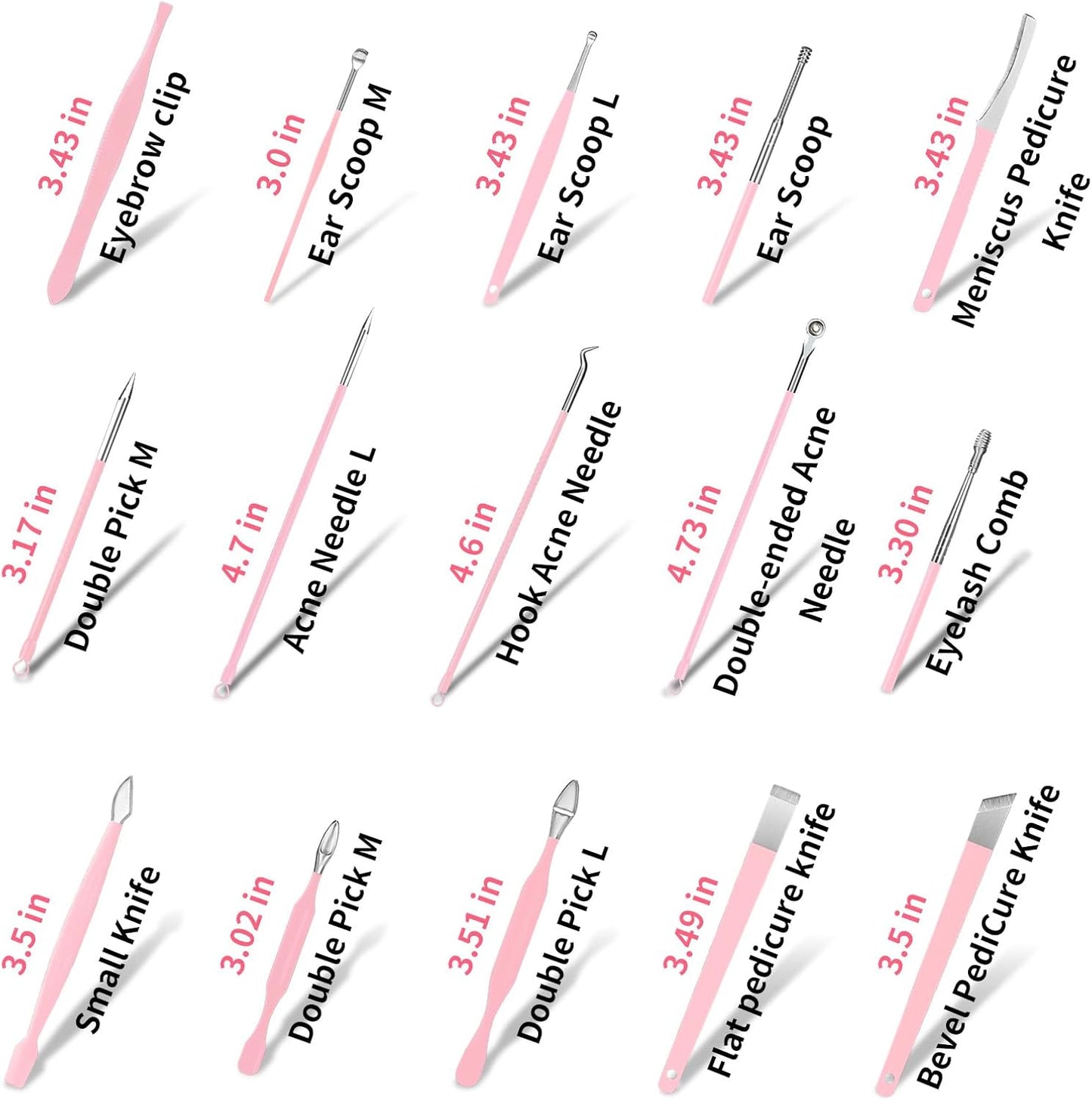 MINKINH 26-Piece Professional Manicure Set，Features Stainless Steel Tools, Carbon Steel Clippers & Travel Case for Women's Home and Travel Grooming，Mother's Day Gifts(Pink)