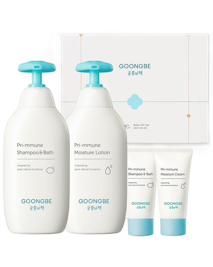 GOONGBE Pri-mmune Moisture Lotion - Korean Baby Body Moisturizer - Hypoallergenic Moisturizing & Calming Daily Skincare for Dry Skin - Fast Absorbing, Naturally Derived Non-Greasy Lotion, 11.8 oz.