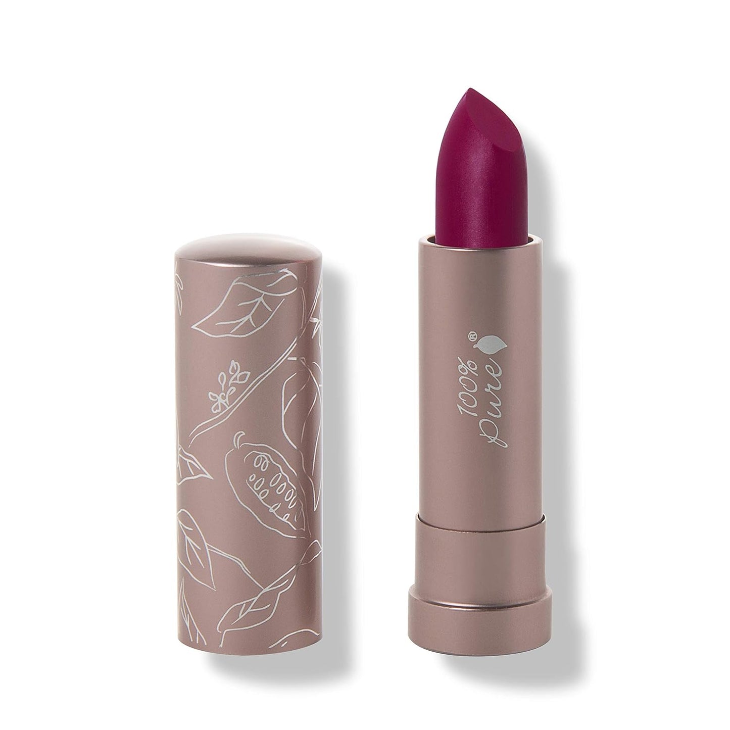 100% PURE Cocoa Butter Matte Lipstick Full Stay All Day Coverage, Lasting Moisturizing & Softening Natural Lip Color for All Skin Tones, Vegan Fruit Pigmented Mirage (Cool Deep Dusty Pink) - 0.15 oz