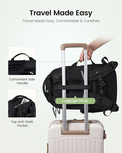 LOVEVOOK Everyday Laptop Backpack for Women & Men With Giant Tumbler Holder,18 Inch Classic Travel Work College Teacher Carry on Backpack Purse,Waterproof Computer laptop Bag Hiking Backpack,Black