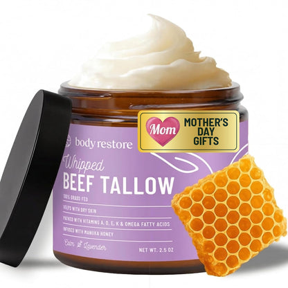 Body Restore Whipped Beef Tallow Balm – Mothers Day Gifts for Mom, Grass Fed Moisturizer for Face and Body, Birthday Gifts for Women, Self Care – Eucalyptus