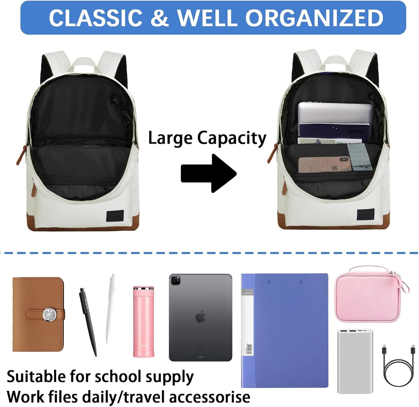 Goloni Backpack for Men Women,Travel Laptop Backpack, Water Resistant 17.3 Inch USB Charging Backpack, Large Capacity Work Commute Bag