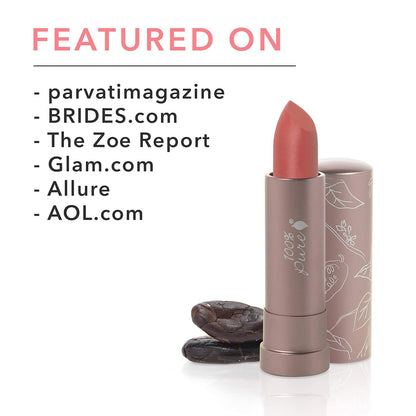 100% PURE Cocoa Butter Matte Lipstick Full Stay All Day Coverage, Lasting Moisturizing & Softening Natural Lip Color for All Skin Tones, Vegan Fruit Pigmented Mirage (Cool Deep Dusty Pink) - 0.15 oz