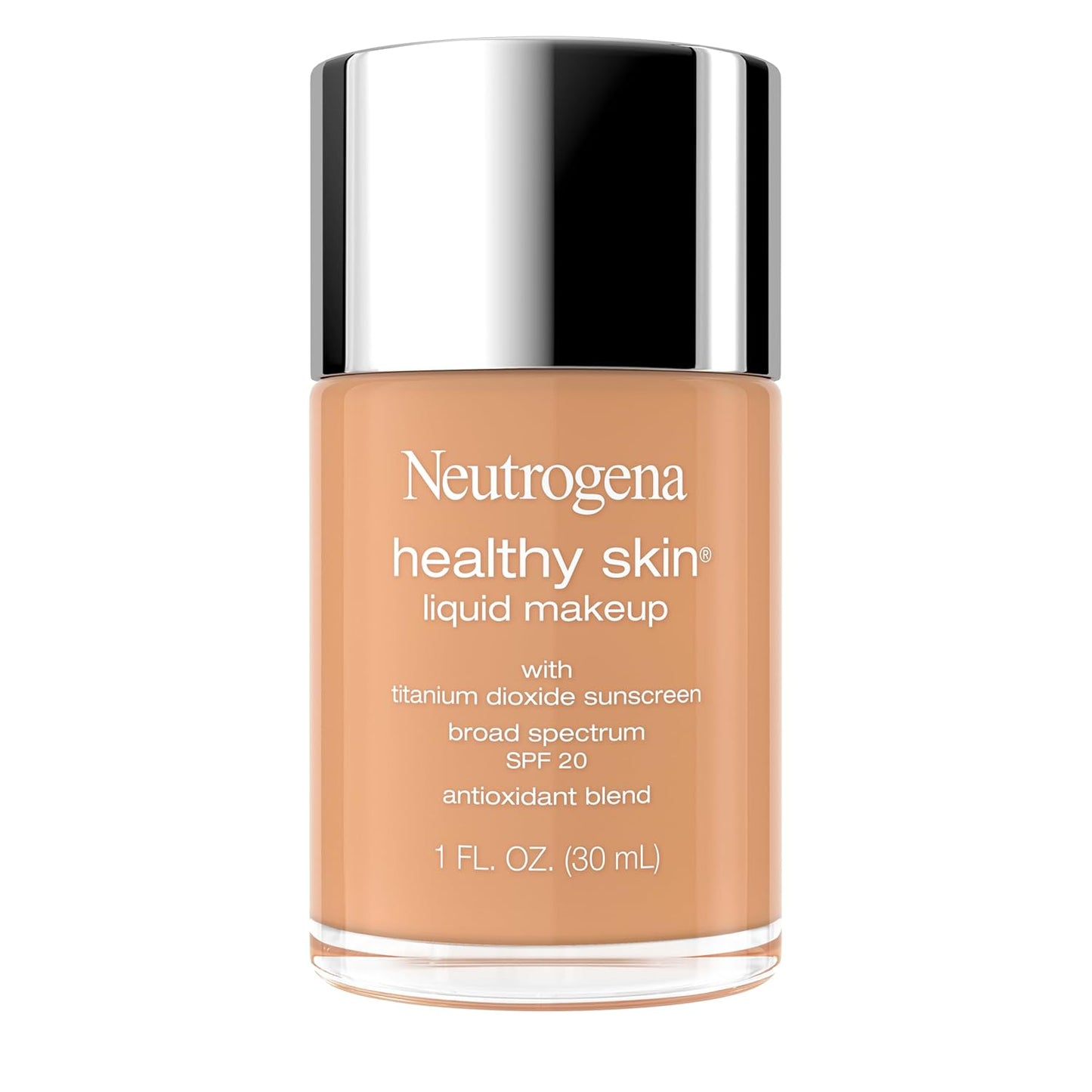 Neutrogena Healthy Skin Liquid Foundation Makeup with Broad Spectrum SPF 20 Sunscreen, Lightweight, Medium Coverage Makeup with Sunscreen and Pro-Vitamin B5, Fresh Beige 380W, 1 fl. oz