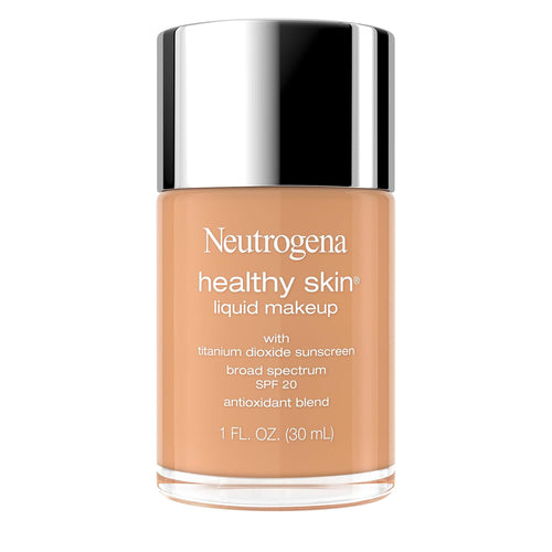 Neutrogena Healthy Skin Liquid Foundation Makeup with Broad Spectrum SPF 20 Sunscreen, Lightweight, Medium Coverage Makeup with Sunscreen and Pro-Vitamin B5, Fresh Beige 380W, 1 fl. oz