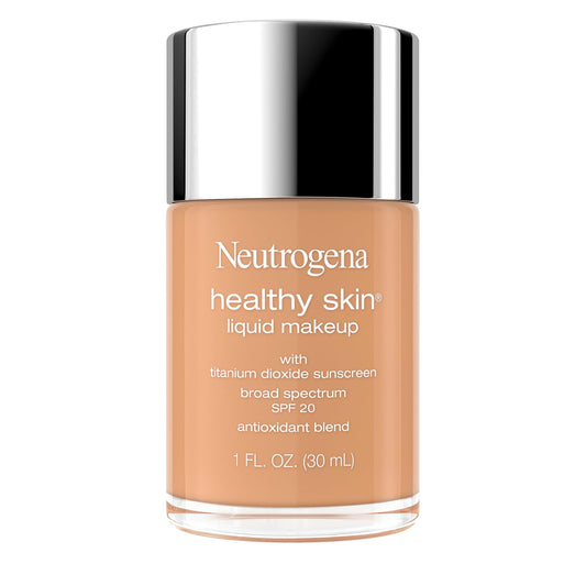 Neutrogena Healthy Skin Liquid Foundation Makeup with Broad Spectrum SPF 20 Sunscreen, Lightweight, Medium Coverage Makeup with Sunscreen and Pro-Vitamin B5, Fresh Beige 380W, 1 fl. oz