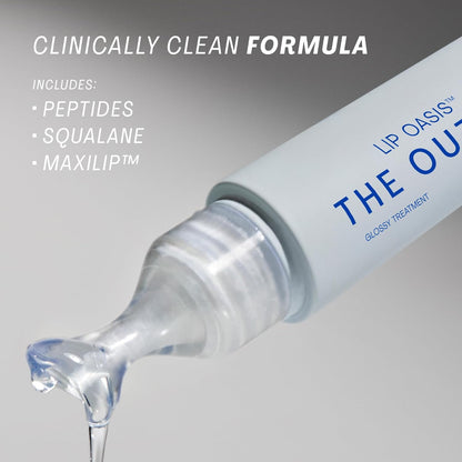The Outset Lip Oasis Hydrating Lip Balm, Glossy Moisturizing Lip Treatment for Dry, Sensitive Lips, Clean, Vegan & Gluten-Free, Clear, 0.3 oz