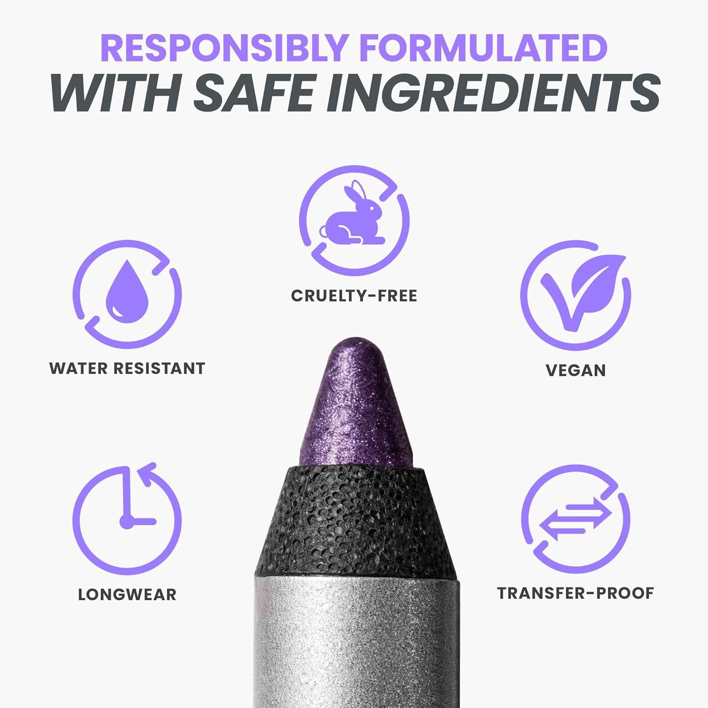 Wonderskin Eyeliner Pencil, 1440 Longwear Deep Purple Eyeliner Pencil - Waterproof, Sharpenable & Smudge Proof