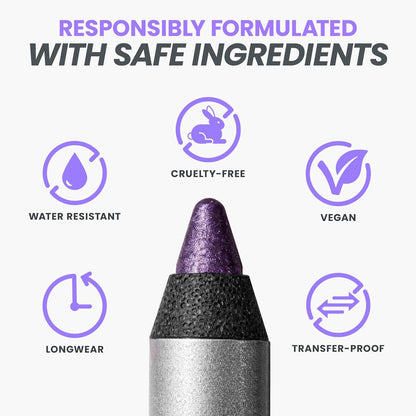 Wonderskin Eyeliner Pencil, 1440 Longwear Deep Purple Eyeliner Pencil - Waterproof, Sharpenable & Smudge Proof