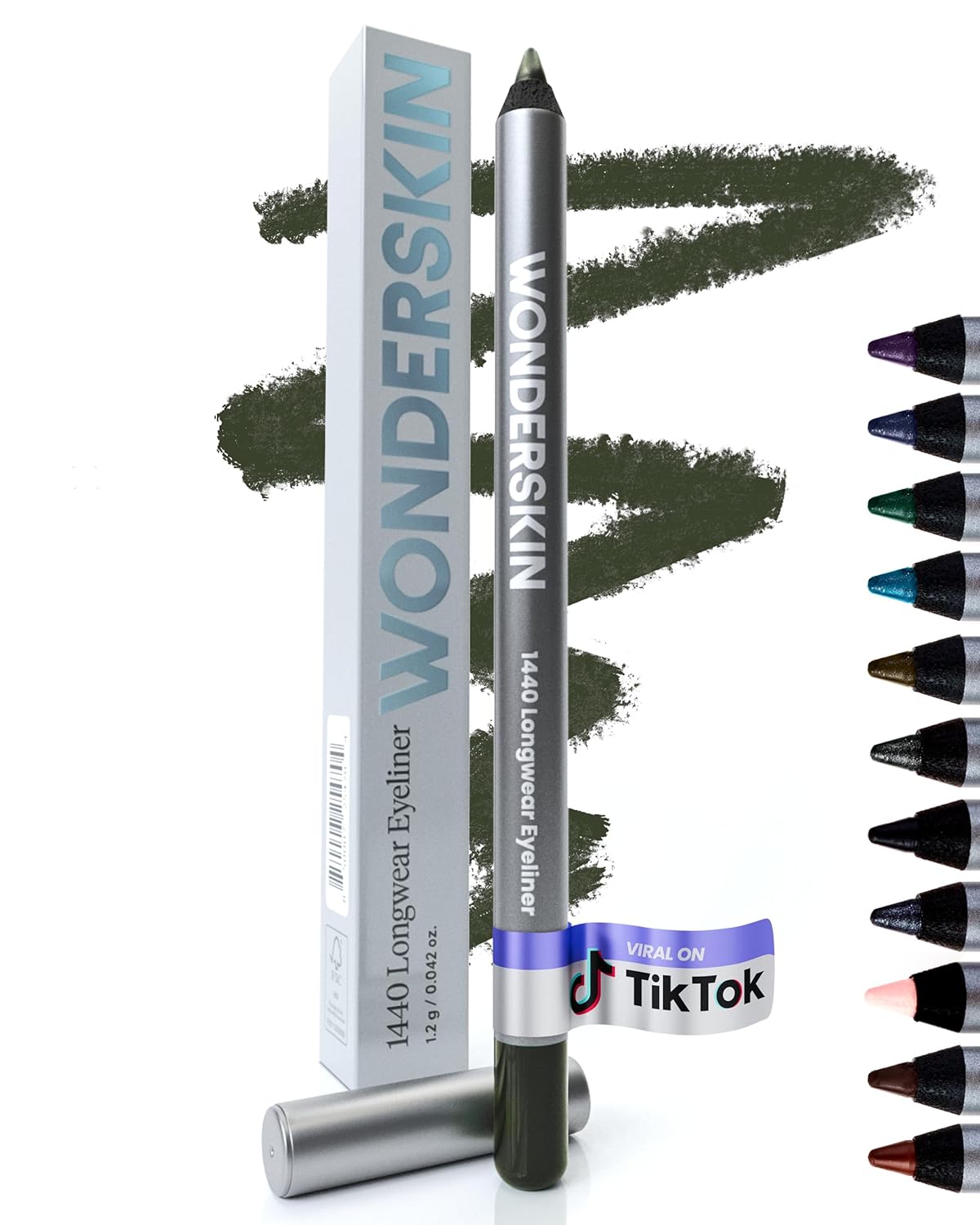 Wonderskin Eyeliner Pencil, 1440 Longwear Deep Purple Eyeliner Pencil - Waterproof, Sharpenable & Smudge Proof