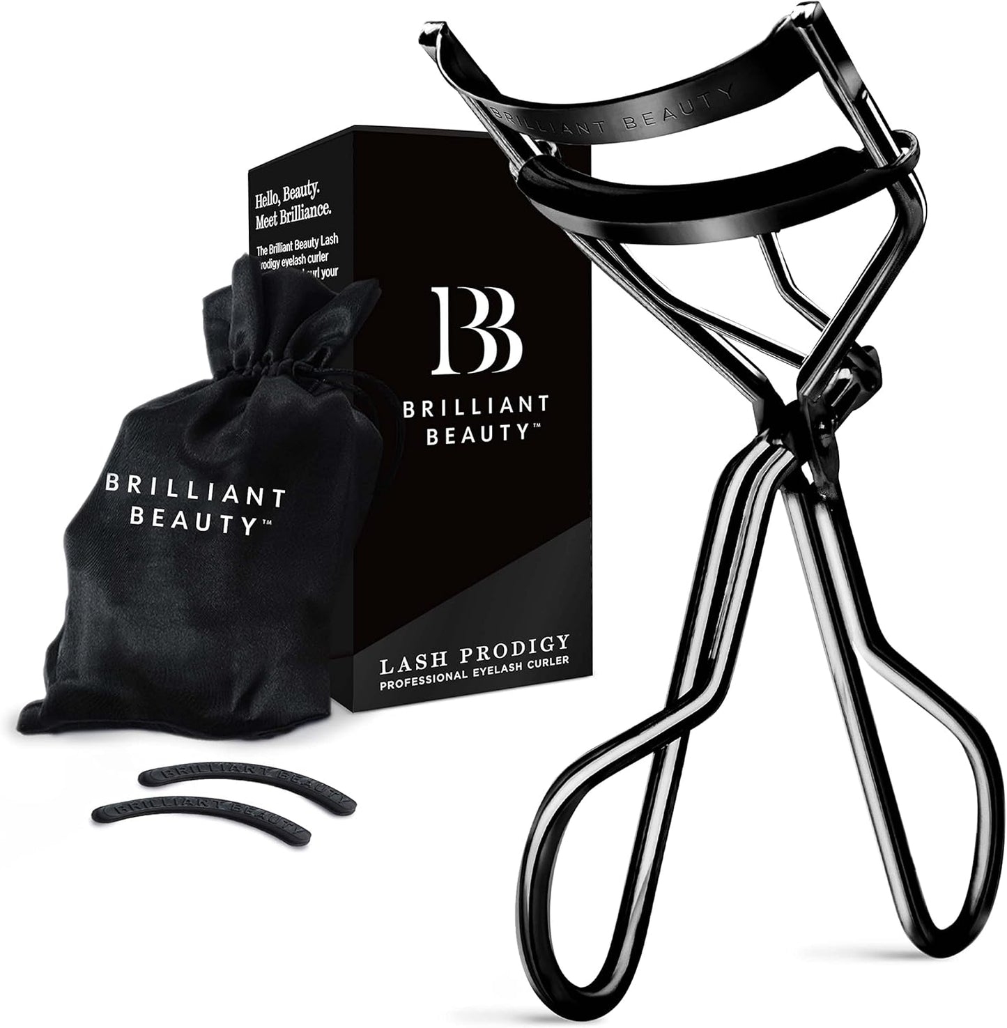Eyelash Curler with Satin Bag & Refill Pads - Award Winning - No Pinching, Just Dramatically Curled Eyelashes for a Lash Lift in Seconds (Gold)