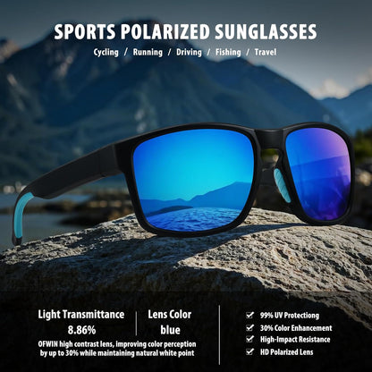 Sports Polarized Sunglasses for Men Women UV Protection Unbreakable Driving Running Fishing Hiking Sun Glasses
