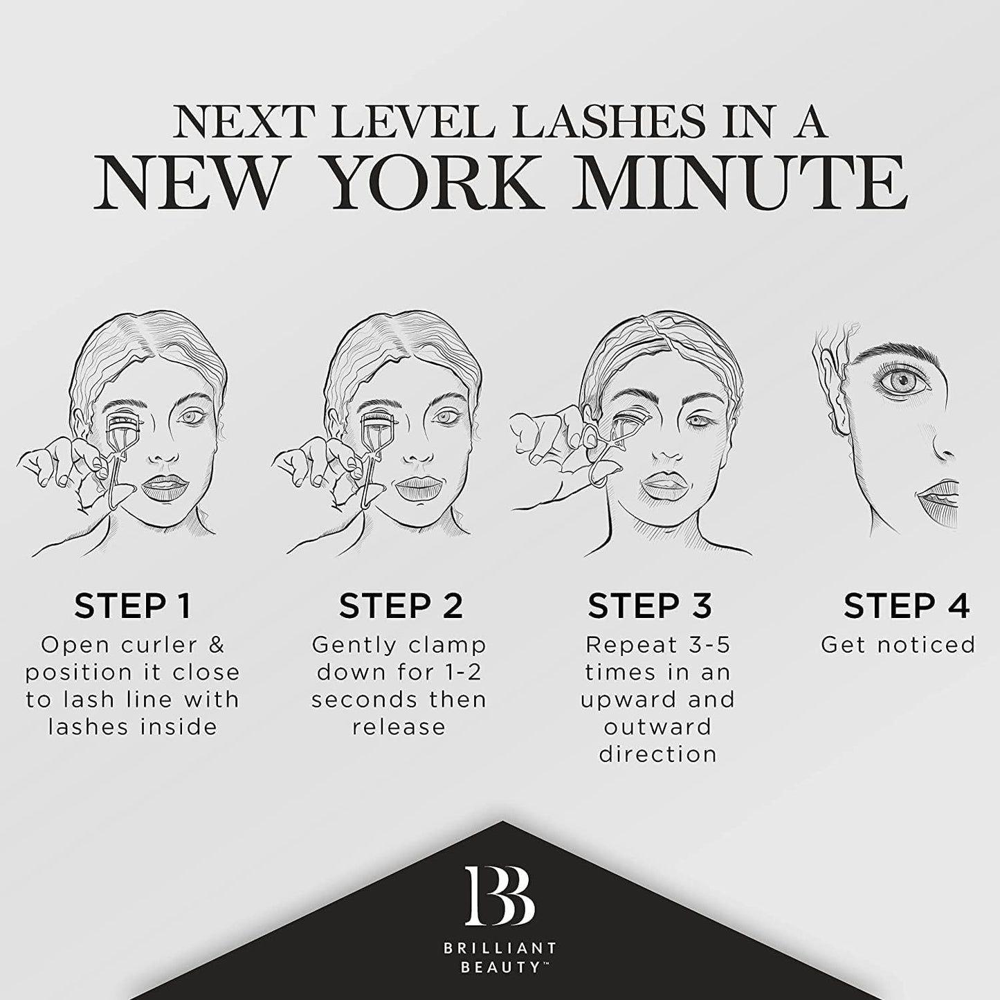 Eyelash Curler with Satin Bag & Refill Pads - Award Winning - No Pinching, Just Dramatically Curled Eyelashes for a Lash Lift in Seconds (Gold)