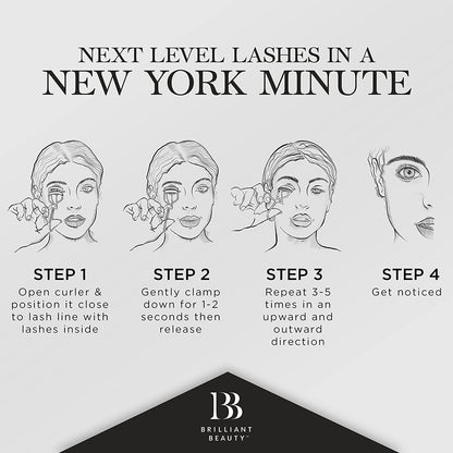 Eyelash Curler with Satin Bag & Refill Pads - Award Winning - No Pinching, Just Dramatically Curled Eyelashes for a Lash Lift in Seconds (Gold)
