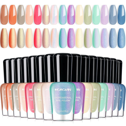Morovan 15 Bright Color 0.27oz Air Quick Dry Nail Polish Gift Set for Women
