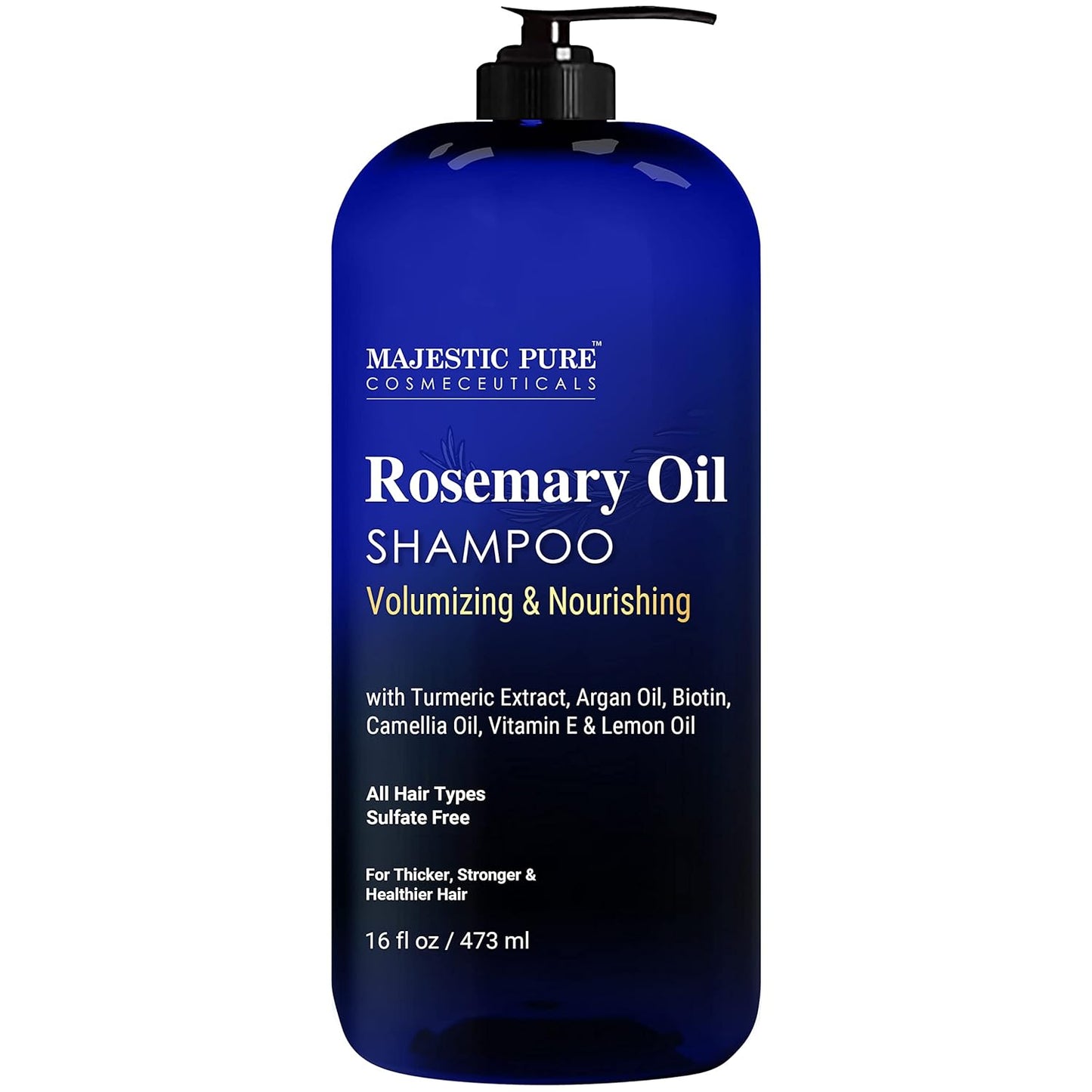 Majestic Pure Biotin Shampoo - Volumizing Shampoo for Hair Loss - with DHT-3 Blocker - Hydrating & Nourishing - Sulfate Free, for Men & Women - Thin Hair Shampoo - 16 fl oz