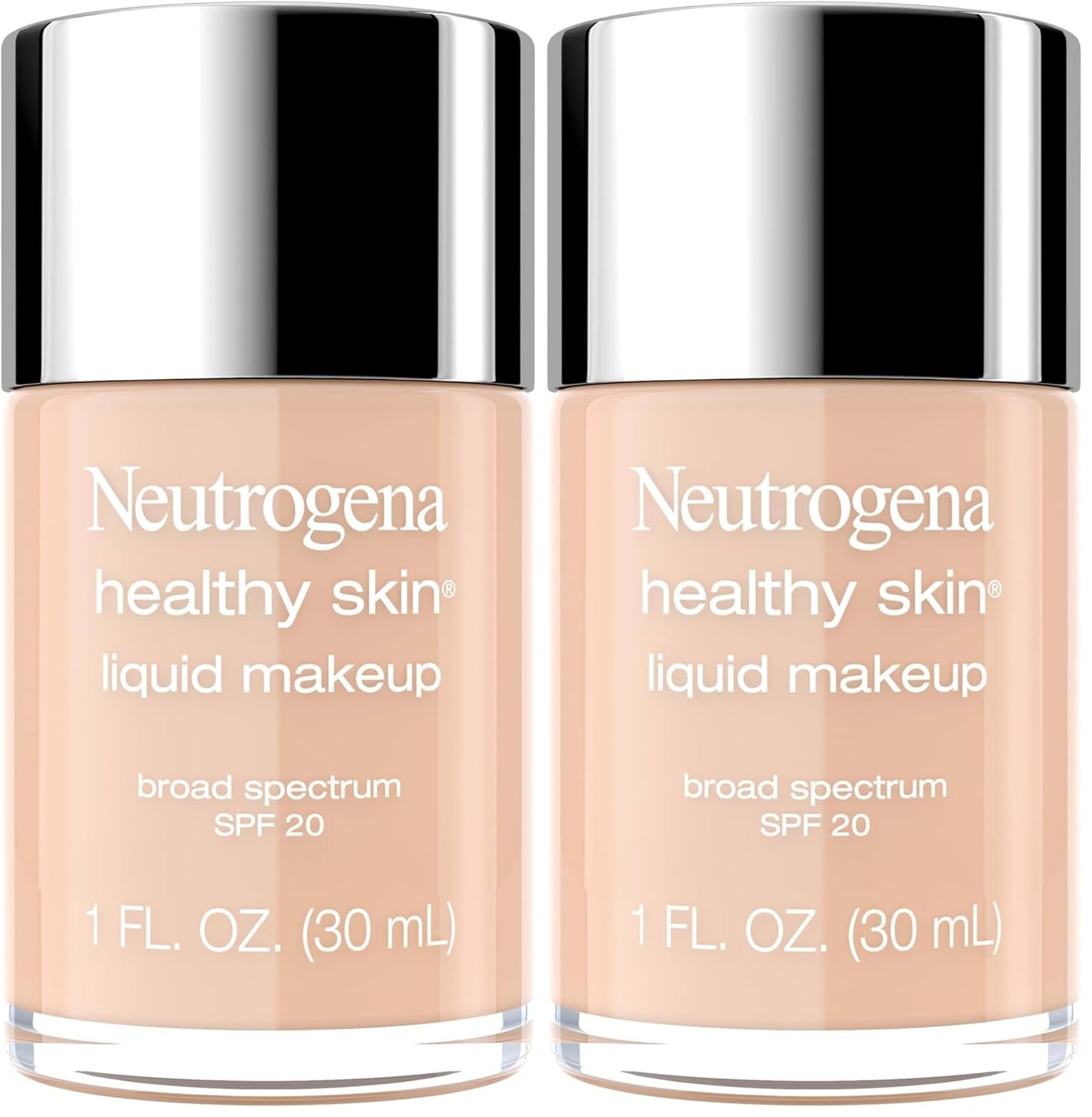 Neutrogena Healthy Skin Liquid Foundation Makeup with Broad Spectrum SPF 20 Sunscreen, Lightweight, Medium Coverage Makeup with Sunscreen and Pro-Vitamin B5, Fresh Beige 380W, 1 fl. oz