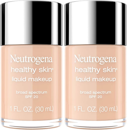 Neutrogena Healthy Skin Liquid Foundation Makeup with Broad Spectrum SPF 20 Sunscreen, Lightweight, Medium Coverage Makeup with Sunscreen and Pro-Vitamin B5, Fresh Beige 380W, 1 fl. oz