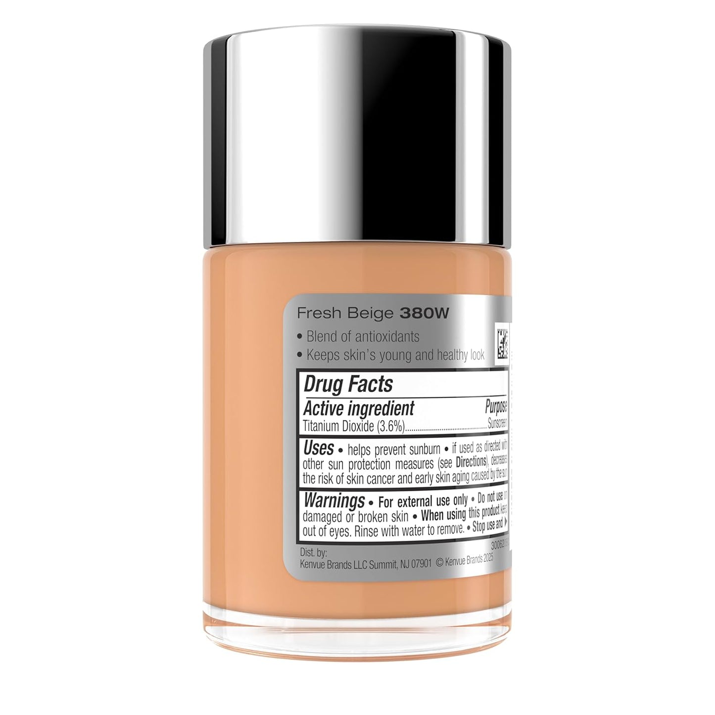 Neutrogena Healthy Skin Liquid Foundation Makeup with Broad Spectrum SPF 20 Sunscreen, Lightweight, Medium Coverage Makeup with Sunscreen and Pro-Vitamin B5, Fresh Beige 380W, 1 fl. oz