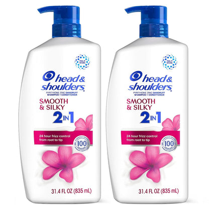 Head & Shoulders Anti-Dandruff Shampoo and Conditioner with 1% Pyrithione Zinc, Tea Tree Oil 2-in-1 Twin Pack, Tea Tree Shampoo with Cooling, Refreshed Scalp, 32.1 fl oz Each