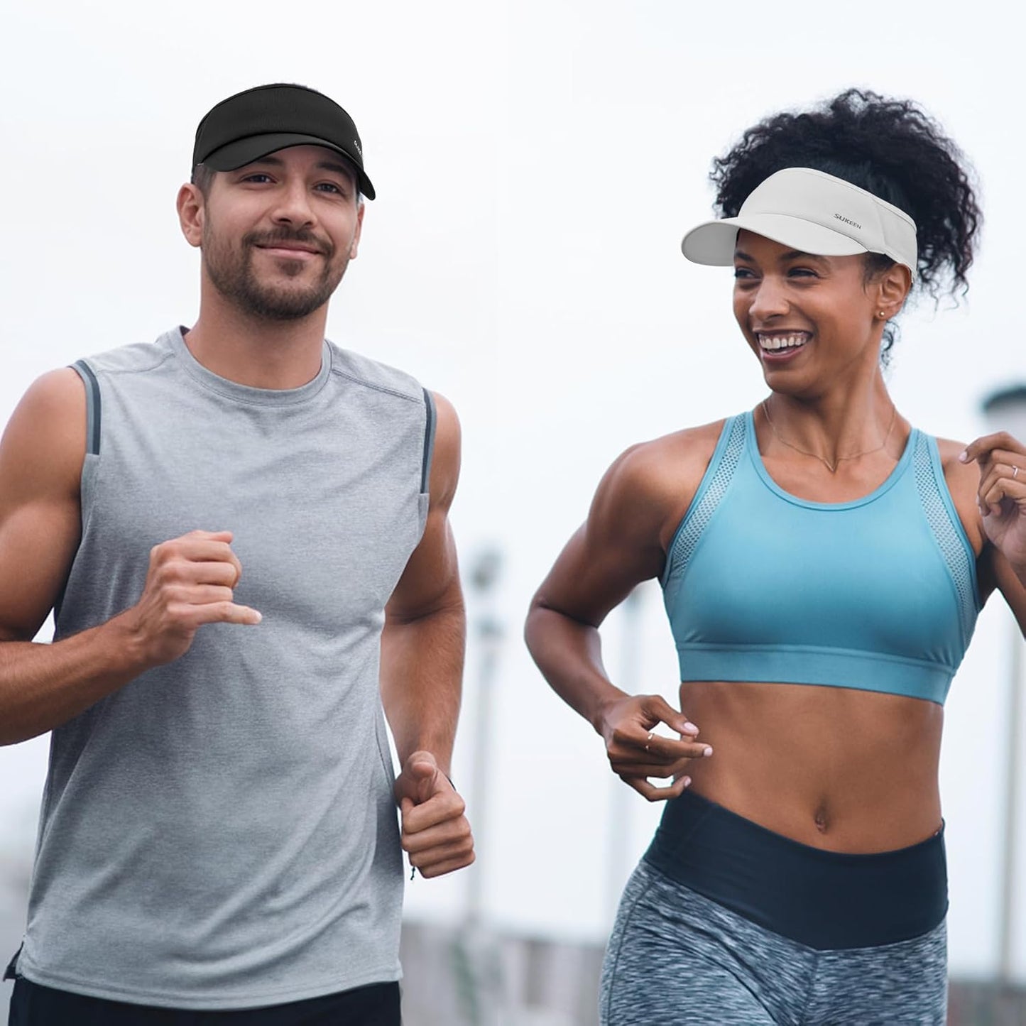 Sukeen Sports Sun Visor Men Women Lightweight Portable Cooling Stretchy Visor Hat for Running, Golf, Daily Wear