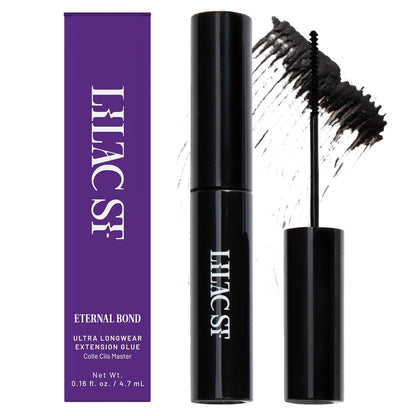 Lilac St - Eternal Bond Lash Glue (Black) - Lash Cluster Glue - Quick Dry Formula - Mini Mascara Wand Applicator - Strong & Flexible Hold - Waterproof - Cruelty Free, Vegan - Pack of 2