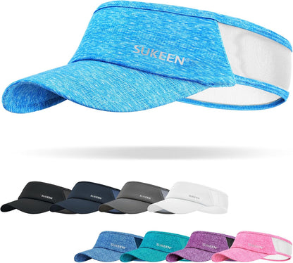 Sukeen Sports Sun Visor Men Women Lightweight Portable Cooling Stretchy Visor Hat for Running, Golf, Daily Wear