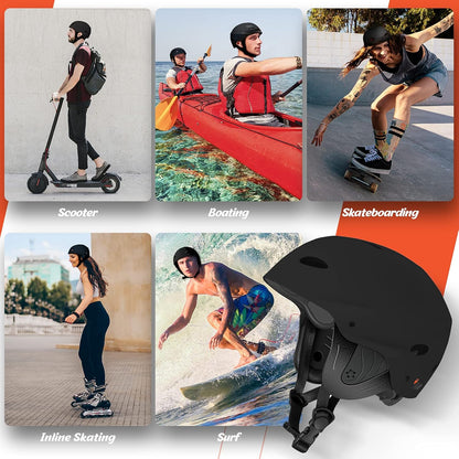 Vihir Adult Water Sports Adjustable Helmet with Ears - Perfect for Kayaking, Boating,Surfing