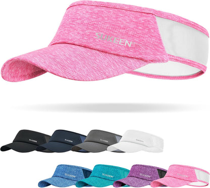 Sukeen Sports Sun Visor Men Women Lightweight Portable Cooling Stretchy Visor Hat for Running, Golf, Daily Wear