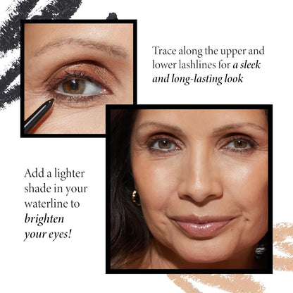LAURA GELLER NEW YORK INKcredible Gel Eyeliner - Graphite - Waterproof Smudge-proof Eyeliner Pencil - Built in Sharpener