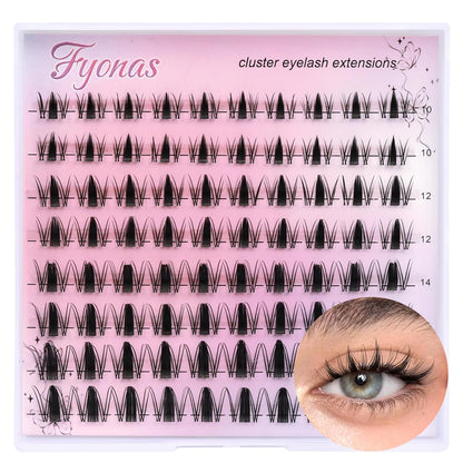 Lash Clusters Manga Eyelash Clusters Spiky Cluster Eyelash Extensions 80Pcs C Curl Individual Lashes Volume Anime Lash Clusters with Thin Band Cosplay Lashes DIY at Home (Cutey)