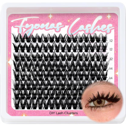 Lash Clusters Manga Eyelash Clusters Spiky Cluster Eyelash Extensions 80Pcs C Curl Individual Lashes Volume Anime Lash Clusters with Thin Band Cosplay Lashes DIY at Home (Cutey)