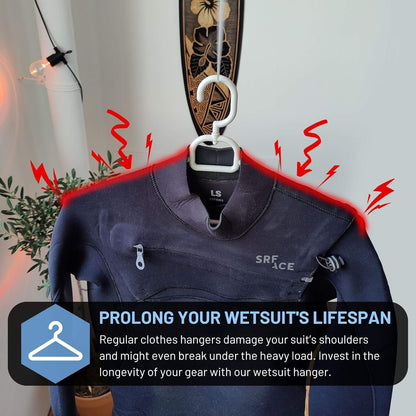 Hang 11 Wetsuit Hanger - Improves Your Wet Suit Longevity, Quick Dryer, Foldable Wetsuit Hangers for Surfers, Ideal for Drysuit Scuba Diving Gear & BCD, Surfing Accessories, Surfing Gifts (Blue)