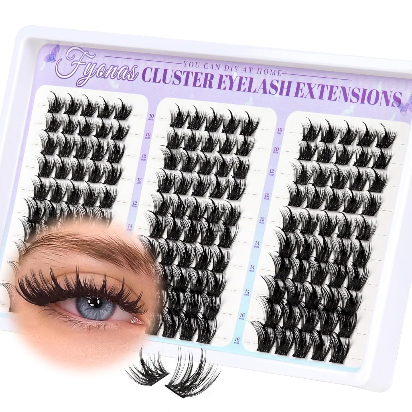 Lash Clusters Manga Eyelash Clusters Spiky Cluster Eyelash Extensions 80Pcs C Curl Individual Lashes Volume Anime Lash Clusters with Thin Band Cosplay Lashes DIY at Home (Cutey)