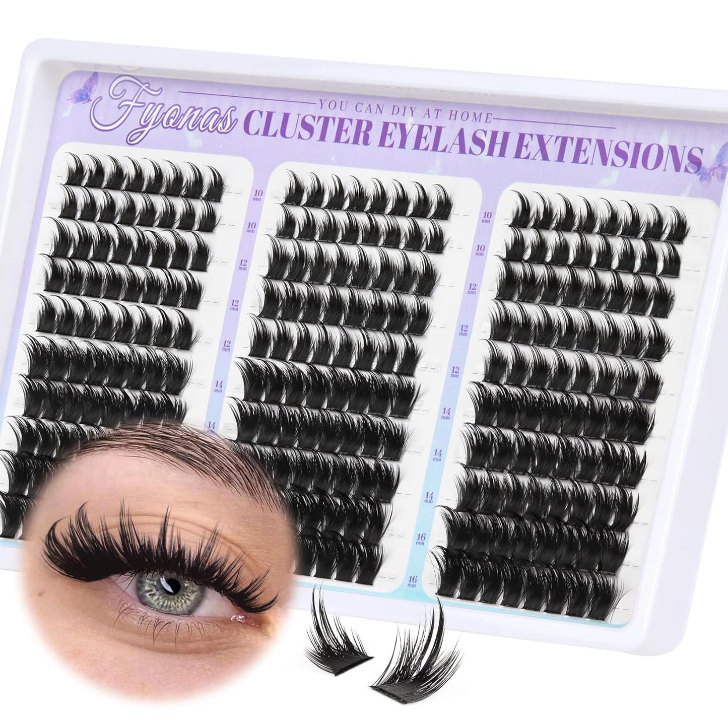 Lash Clusters Manga Eyelash Clusters Spiky Cluster Eyelash Extensions 80Pcs C Curl Individual Lashes Volume Anime Lash Clusters with Thin Band Cosplay Lashes DIY at Home (Cutey)