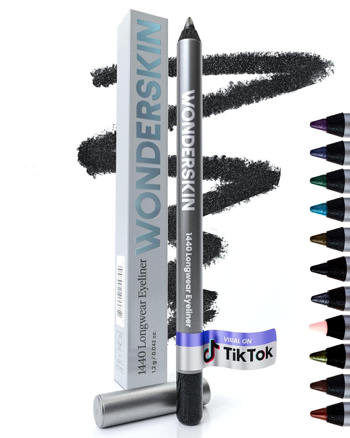 Wonderskin Eyeliner Pencil, 1440 Longwear Deep Purple Eyeliner Pencil - Waterproof, Sharpenable & Smudge Proof