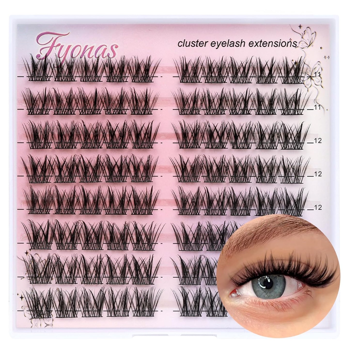 Lash Clusters Manga Eyelash Clusters Spiky Cluster Eyelash Extensions 80Pcs C Curl Individual Lashes Volume Anime Lash Clusters with Thin Band Cosplay Lashes DIY at Home (Cutey)
